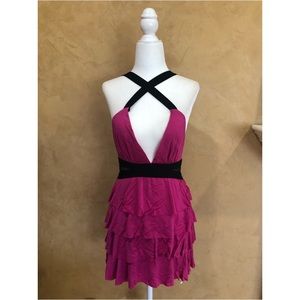Bebe - Ruffle Cross Strap Dress